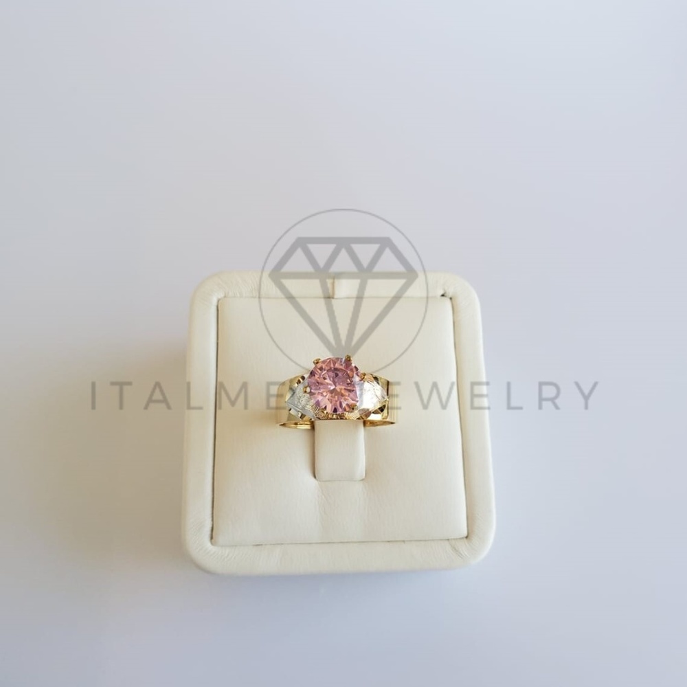 18K GF Pink Solitaire CZ Ring|Anillo Oro Laminado - Picture 3 of 5